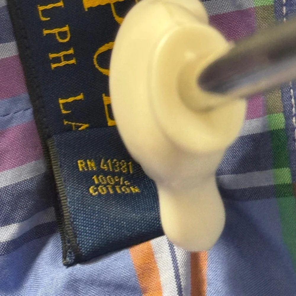 Polo Ralph Lauren Mens XL Plaid Button‎ Down Shirt Multi Color Cotton Pony Logo